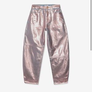 GANNI Metallic Pink Women's Jeans